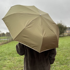 Piganiol x Noix D'arec Parapluie Pliant Pour Femme Kaki / Biais Or porté