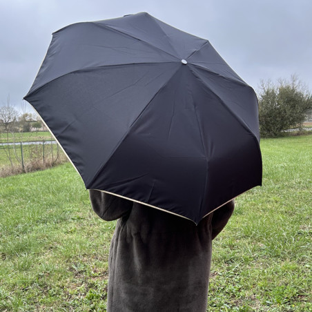Piganiol x Arec Nut Folding Umbrella for Women Black / Gold Bias