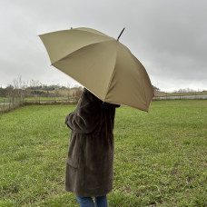 Piganiol x Areca Nut Umbrella Cane For Women Khaki / Gold Bias Tape