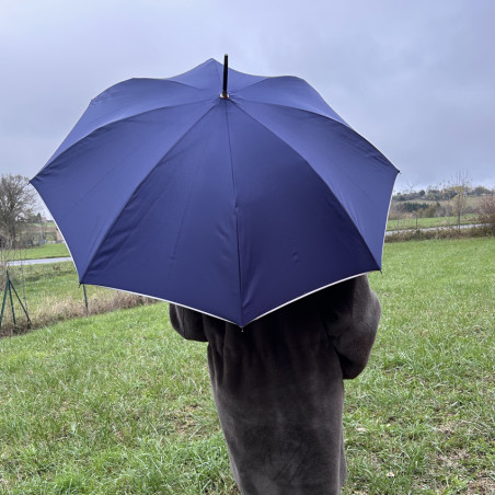 Piganiol x Areca Nut Umbrella Cane for Women Navy / Silver Bias