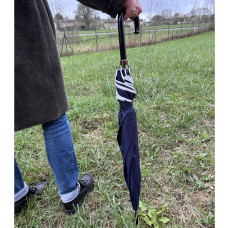 Piganiol x Areca Nut Umbrella Cane for Women Navy / Silver Bias