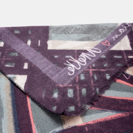Anekke Scarf with Printed Patterns Blue