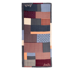Anekke Scarf with Printed Patchworks Grey
