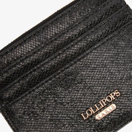 Porte-Cartes Lollipops Noir - Petit Portefeuille Minimaliste Pour Femme - Neuf Sans Étiquette