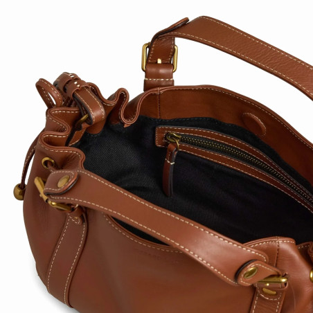Gérard Darel Le 12 Heures Mini Sac A Main En Cuir Tan ouvert