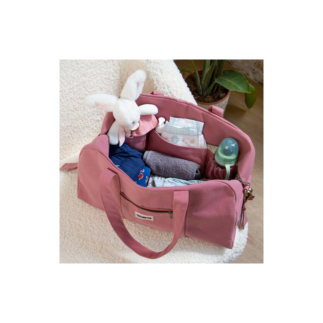 Hindbag Basile Sac A Langer En Coton Bio Rose Blush