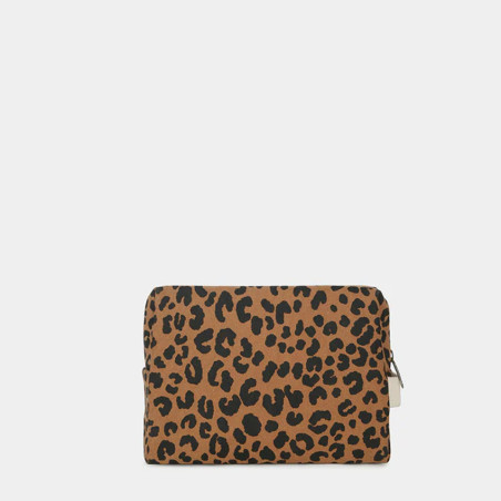 Hindbag Leon Cosmetic Bag Organic Cotton Cinnamon Leopard