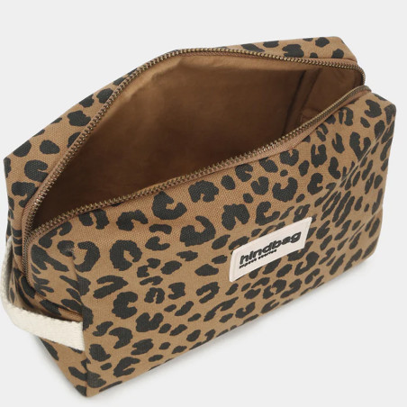 Hindbag Leon Cosmetic Bag Organic Cotton Cinnamon Leopard