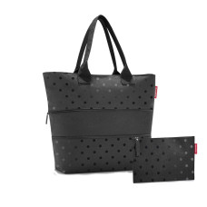 Reisenthel Shopper E1 Extensible Shoulder Bag Glossy Dots Black