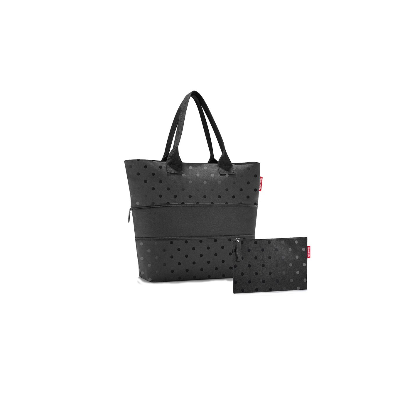 Reisenthel Shopper E1 Extensible Shoulder Bag Glossy Dots Black
