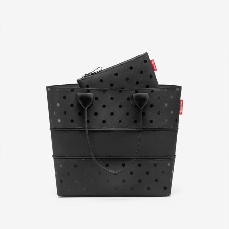 Reisenthel Shopper E1 Extensible Shoulder Bag Glossy Dots Black