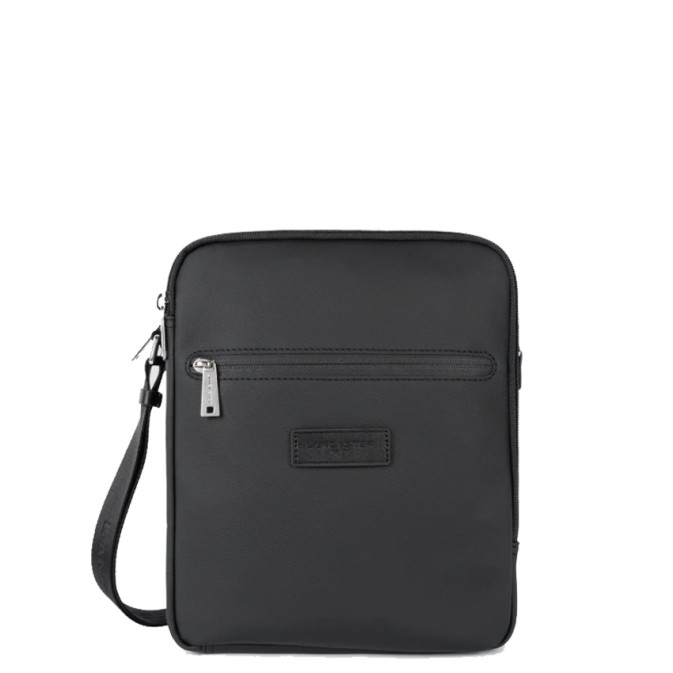 Lancaster Storm Satchel 2 Compartments For Men In Canvas 305-35 Black