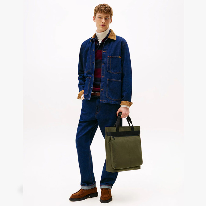 Tommy Hilfiger MT1 Green Messenger Tote Bag
