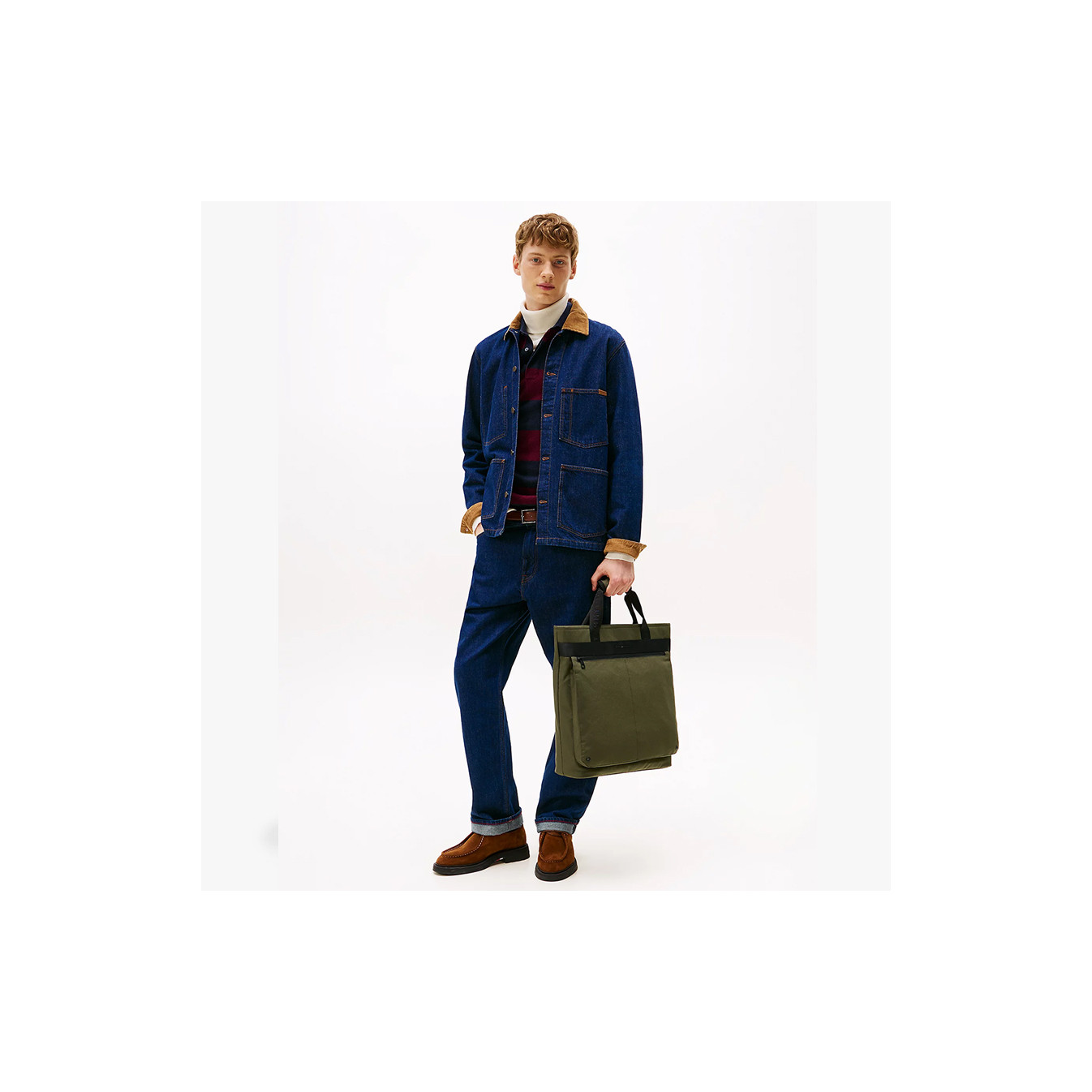 Tommy Hilfiger MT1 Green Messenger Tote Bag
