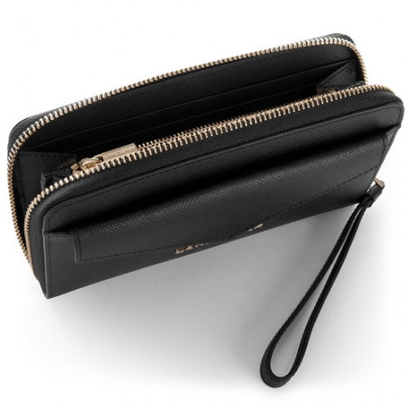 Lancaster Saffiano Signature Tout en Un 127-04 Noir ouvert