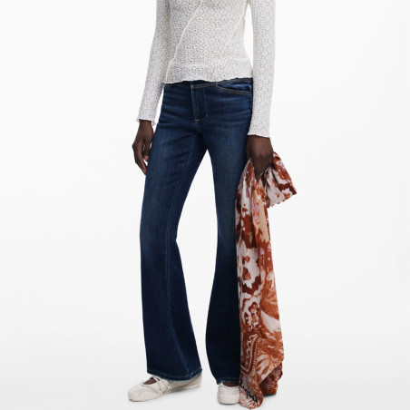 Desigual Corduroy Foulard Imprimés Cachemire Orange porté main