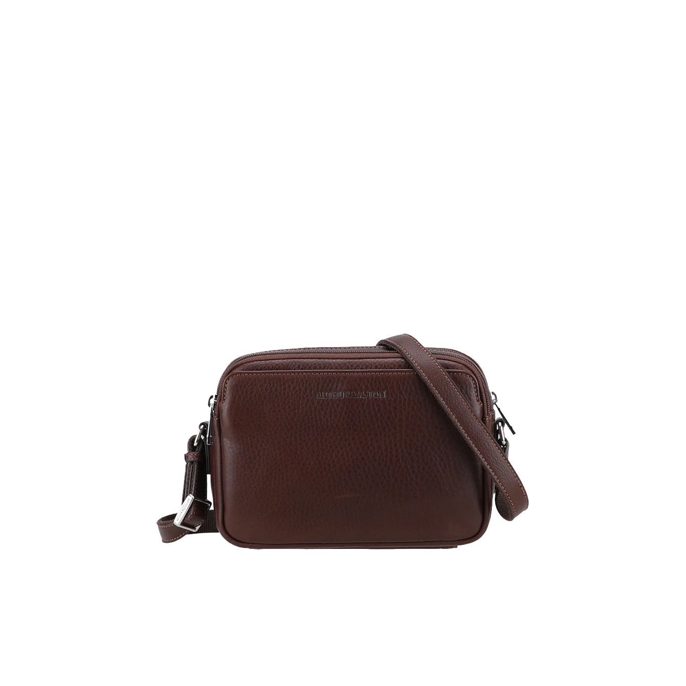 Arthur Et Aston Ange Small Satchel Leather Bag 2 Compartments Chestnut
