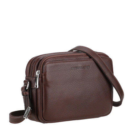 Arthur Et Aston Ange Small Satchel Leather Bag 2 Compartments Chestnut