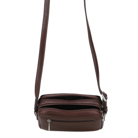 Arthur Et Aston Ange Small Satchel Leather Bag 2 Compartments Chestnut