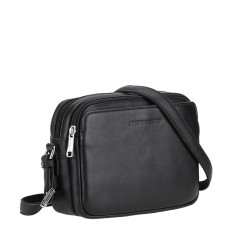 Arthur Et Aston Ange Small Leather Satchel with 2 Compartments Black