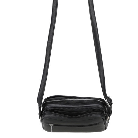 Arthur Et Aston Ange Small Leather Satchel with 2 Compartments Black