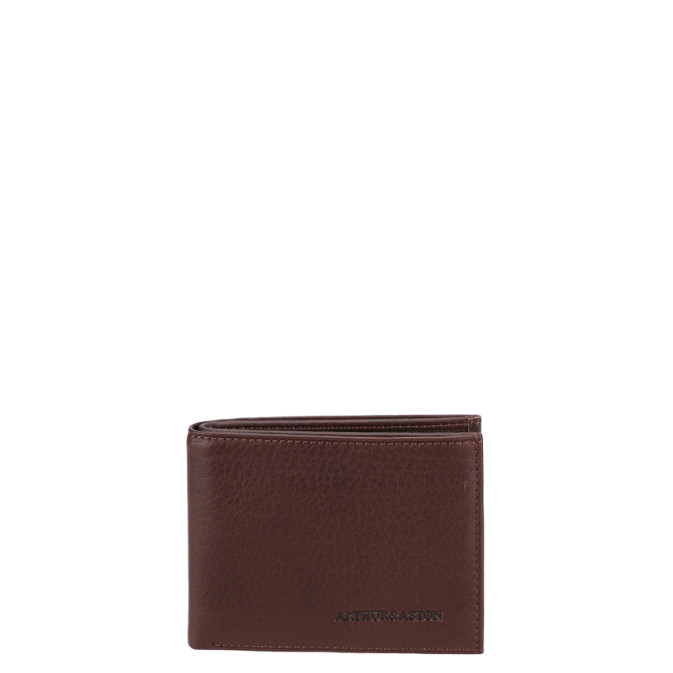 Arthur Et Aston Ange Vertical Anti RFID Leather Wallet in Chestnut