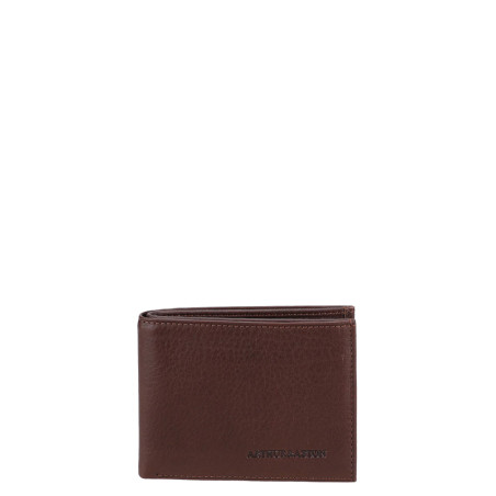 Arthur Et Aston Ange Vertical Anti RFID Leather Wallet in Chestnut