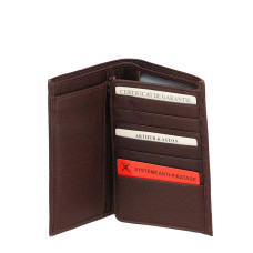 Arthur Et Aston Ange Grand Wallet Anti RFID In Chestnut Leather