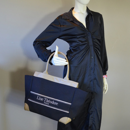 Line Théodore Madame L Large Tote Bag Black Taupe