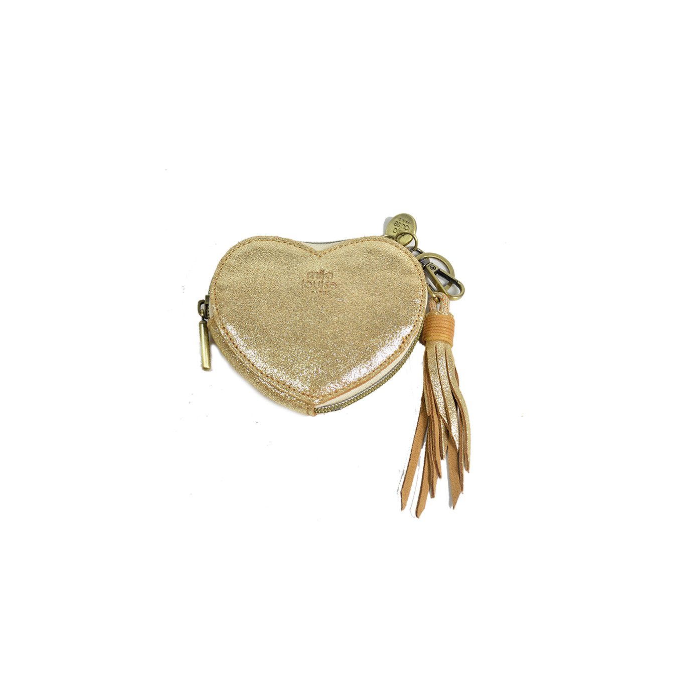 Mila Louise Love Coin Purse and Keychain Amber