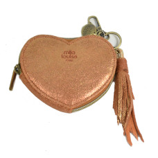 Mila Louise Love Coin Purse and Key Holder Tan