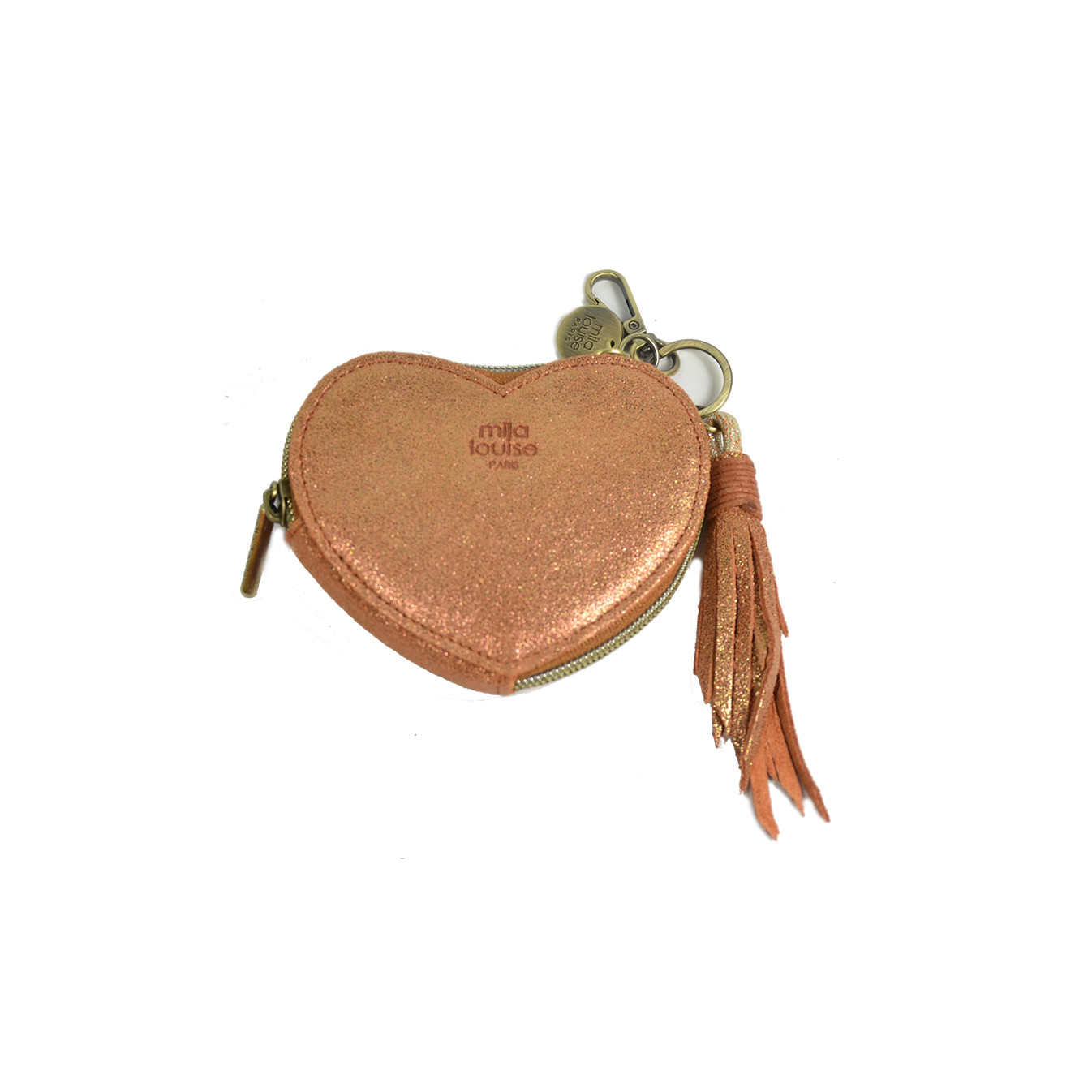 Mila Louise Love Coin Purse and Key Holder Tan