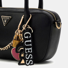 Guess Davina Handbag Charm Latte Black