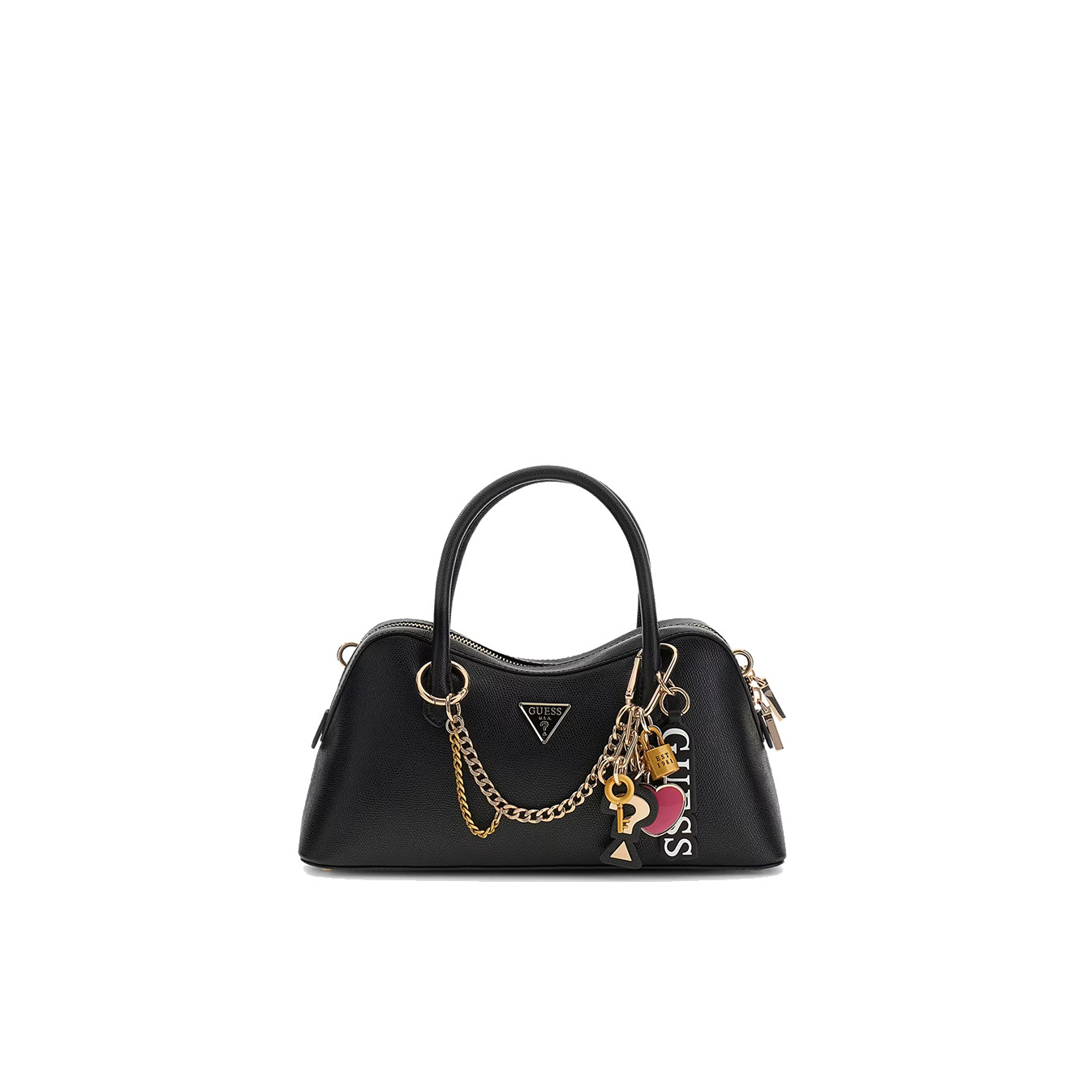 Guess Davina Sac A Main Bowling Charm Latte Black
