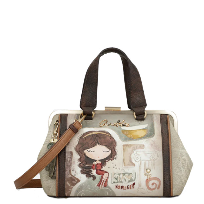 Anekke Muse Handbag with Patterns Beige
