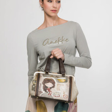 Anekke Muse Handbag with Patterns Beige