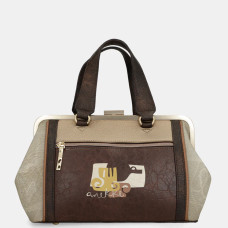 Anekke Muse Handbag with Patterns Beige