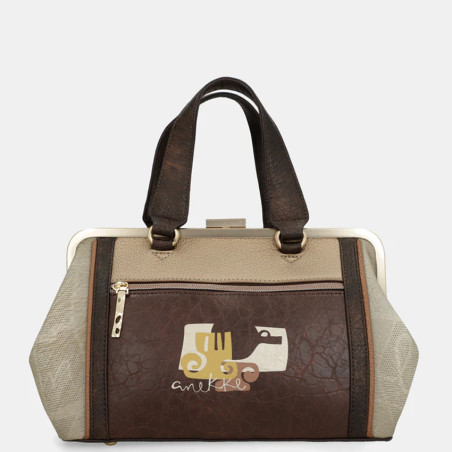 Anekke Muse Handbag with Patterns Beige