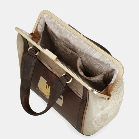 Anekke Muse Handbag with Patterns Beige