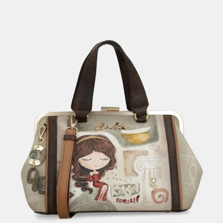 Anekke Muse Handbag with Patterns Beige