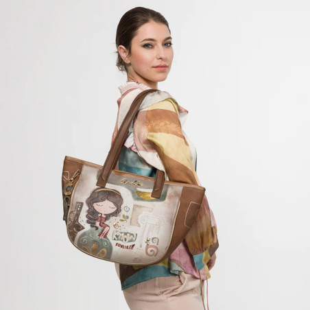 Anekke Muse Sac Shopping Camel porté épaule