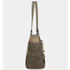 Anekke Muse Shopping Bag with Colorful Patterns Khaki