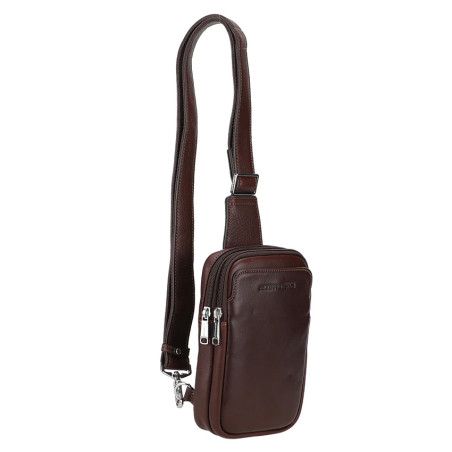 Arthur and Aston Ange Leather Holster Bag M 2 Compartments Chestnut
