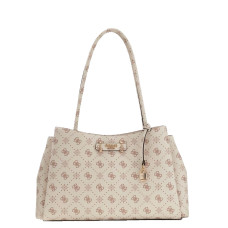 Guess Carrie Logo Shopping Bag with Logos VNO Cream
