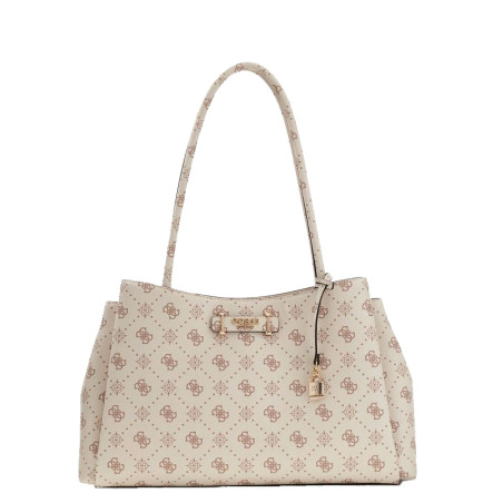 Guess Carrie Logo Shopping Bag with Logos VNO Cream