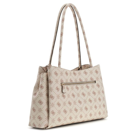 Guess Carrie Logo Shopping Bag with Logos VNO Cream