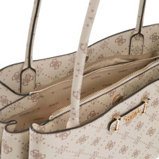 Guess Carrie Logo Shopping Bag with Logos VNO Cream