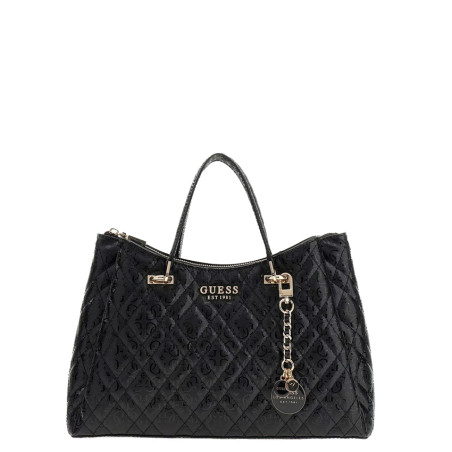 Guess Isemay Sac Porté Main Surpiqué Black