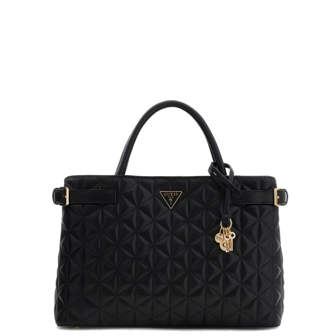 Guess Paisleigh Grand Sac A Main Matelassé Et Charms Black