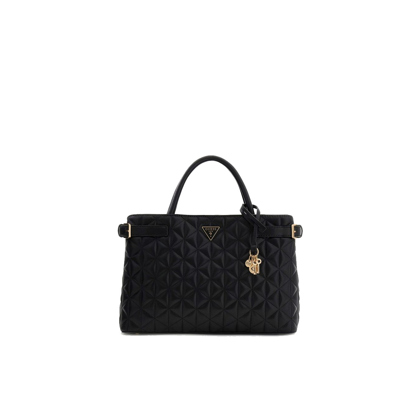 Guess Paisleigh Grand Sac A Main Matelassé Et Charms Black